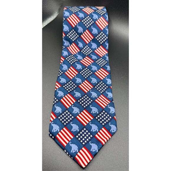 Republican Party Men’s Neck Tie by R M Style 100% Silk Vtg 1995 - Picture 4 of 6